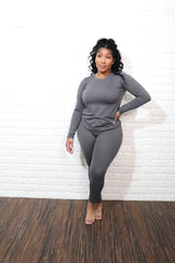 Long sleeve smooth like butter set| Grey