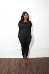 Long sleeve smooth like butter set| Black