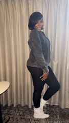 French Terry Sweater Set|Black