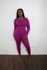Long sleeve smooth like butter set| Light Plum