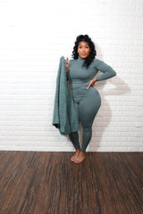 *Restock ships 11/12* 3 pc popcorn cardigan set| Sage Green