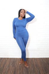 Long sleeve smooth like butter set| Navy