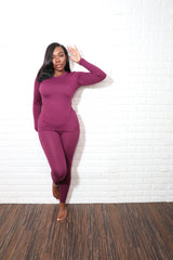 Long sleeve smooth like butter set| Eggplant