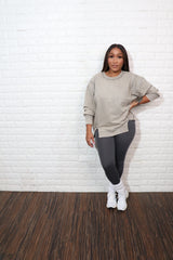 Exposed seam sweater set| Grey