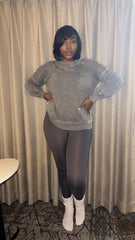 Oversized Pocket Sweater set| Grey