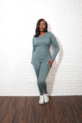 Long sleeve smooth like butter set| Jade