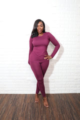 Long sleeve smooth like butter set| Eggplant