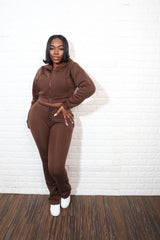 fleece sweat suit| Brown