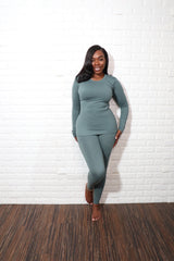 Long sleeve smooth like butter set| Jade