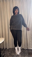 French Terry Sweater Set|Black