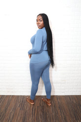 Long sleeve smooth like butter set| Dusty blue