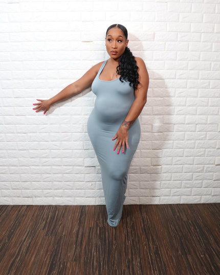 Buttery Soft Maxi Dress| BlueGrey