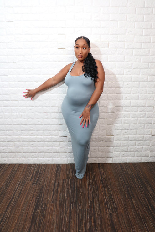 Buttery Soft Maxi Dress| BlueGrey