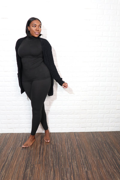 3 pc popcorn cardigan set| Black – ESSENCE BY ESOHE