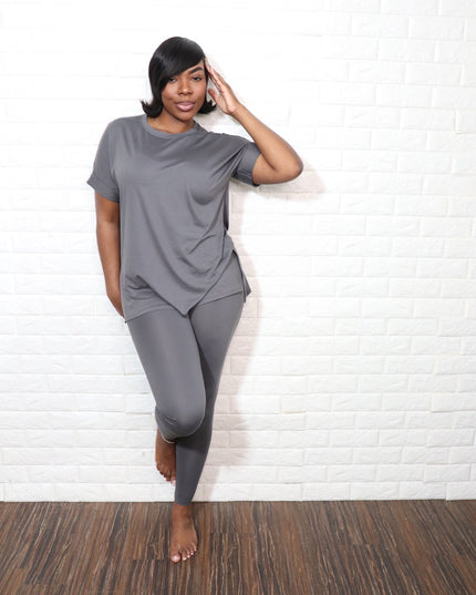 Round neck smooth like butter set | Ash Grey