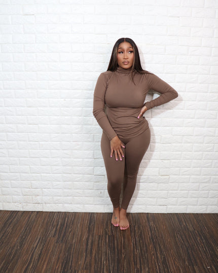 Buttery Soft Turtleneck Set| Mocha