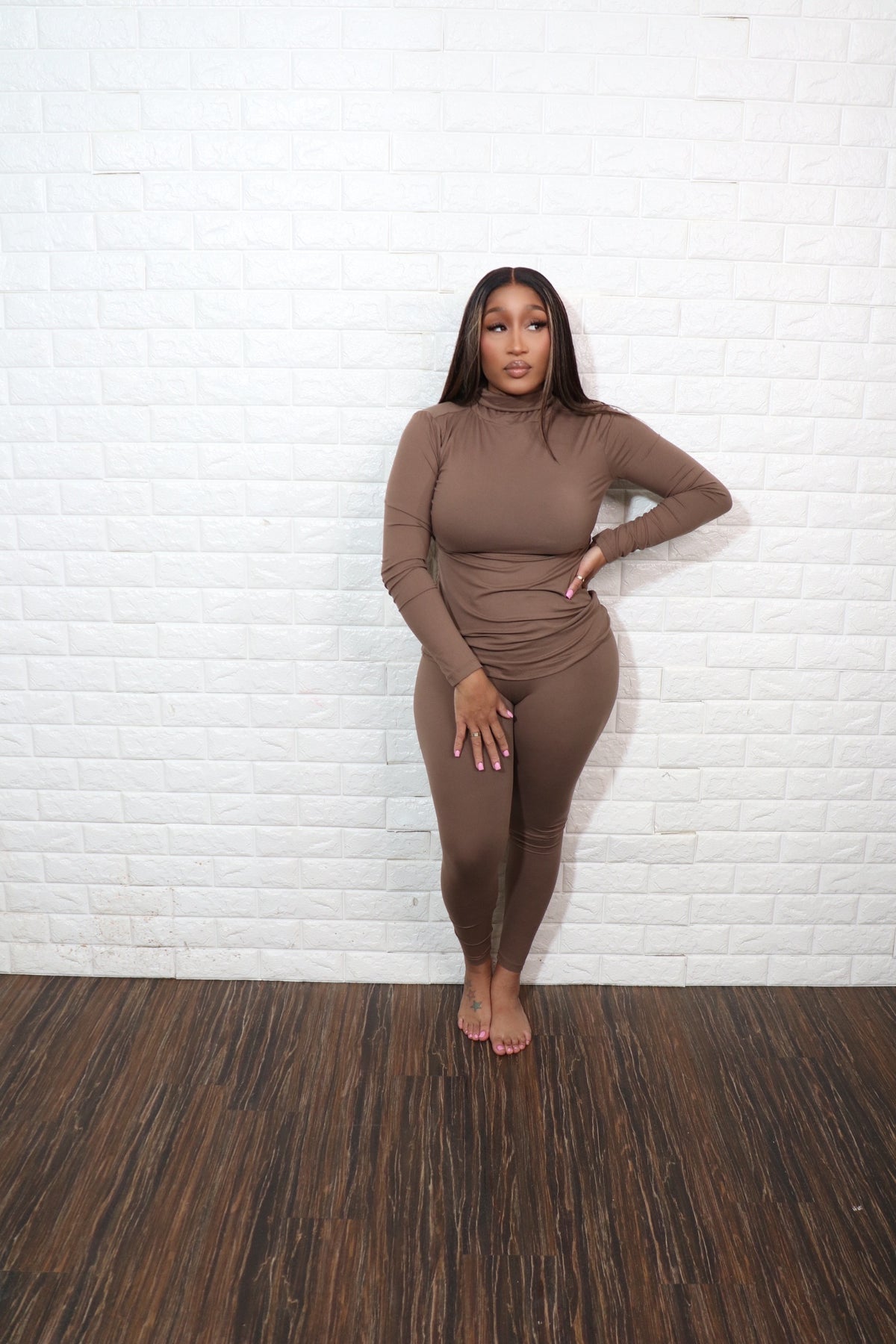 Buttery Soft Turtleneck Set| Mocha