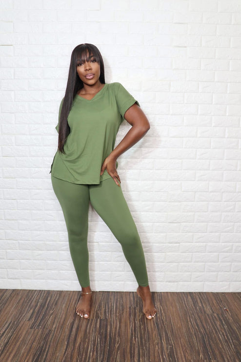 Smooth like butter Legging set| Olive