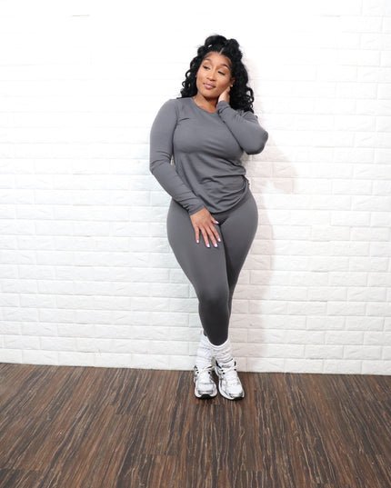 Long sleeve smooth like butter set| Grey