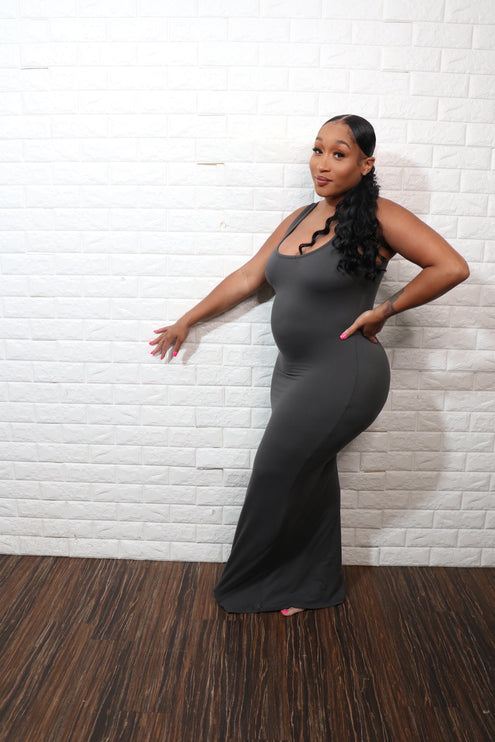 Buttery Soft Maxi Dress| Grey