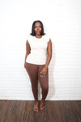 stonewashed ribbed seamless top