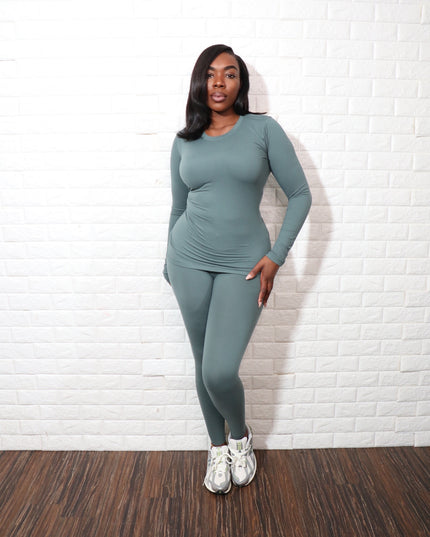Long sleeve smooth like butter set| Jade