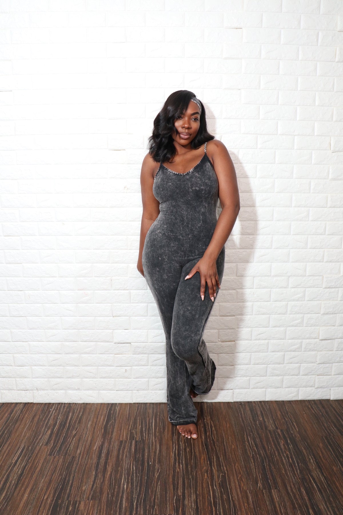 Mineral Wash Jumpsuit| Black