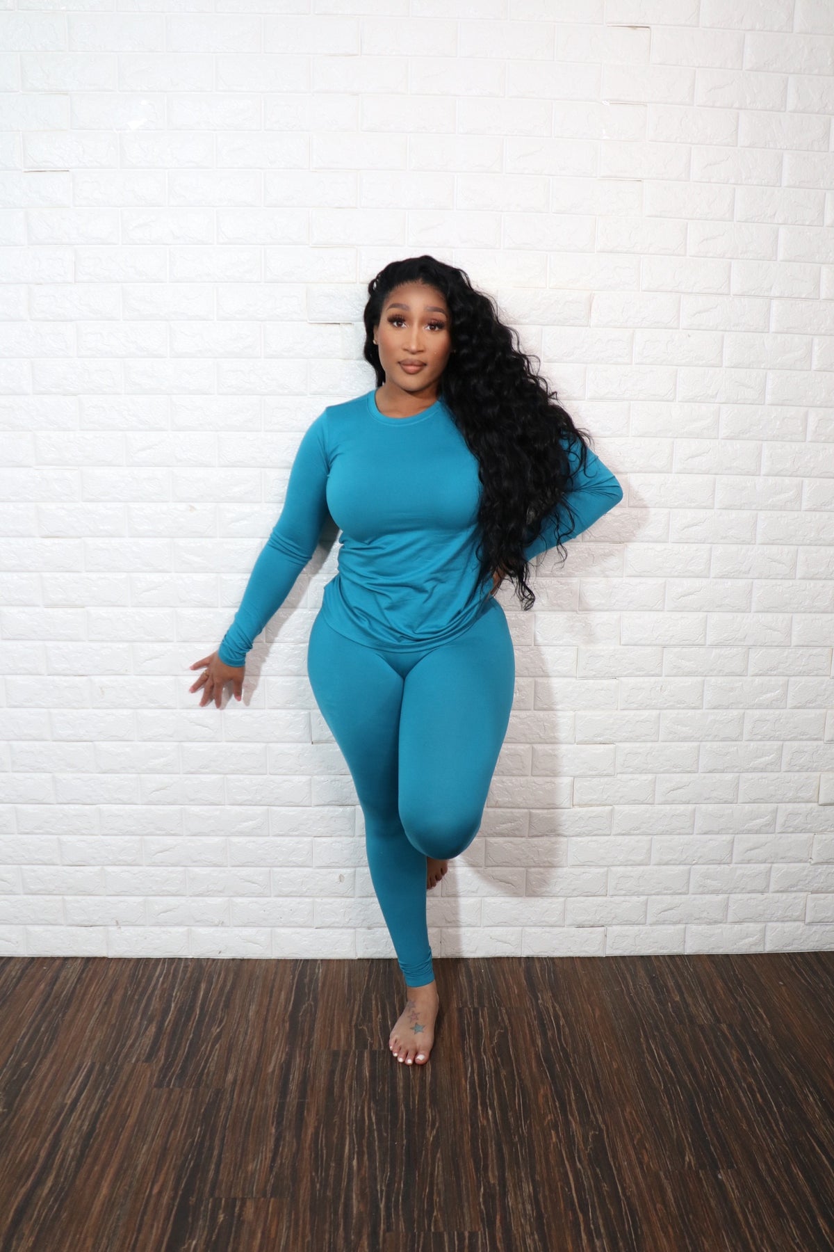 Long sleeve smooth like butter set| Teal