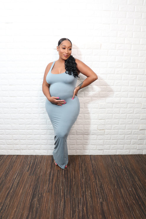 Buttery Soft Maxi Dress| BlueGrey
