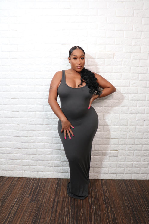 Buttery Soft Maxi Dress| Grey