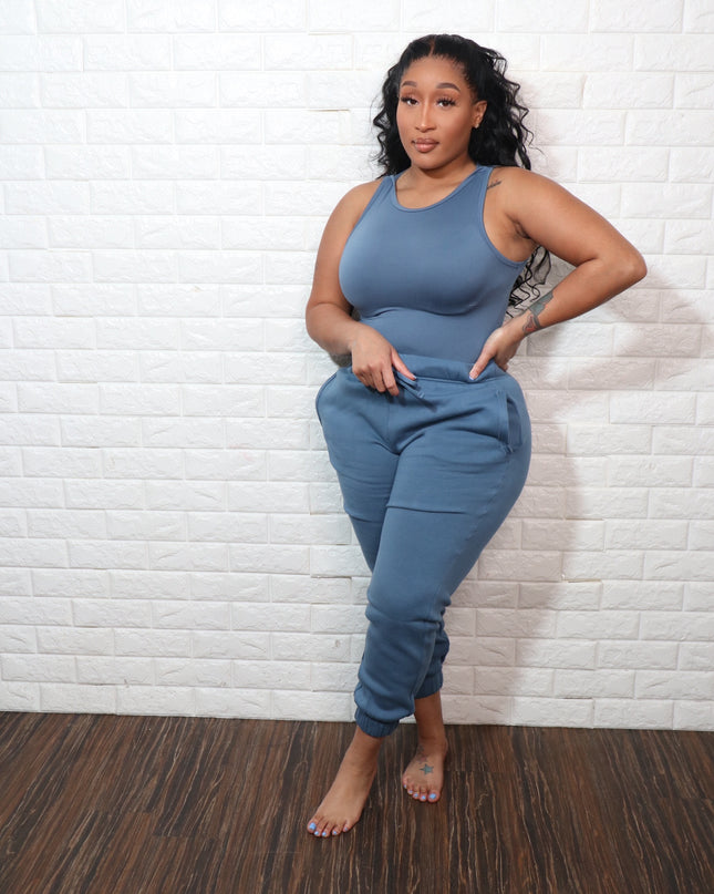 Jogger Sweat Set| Dusty blue