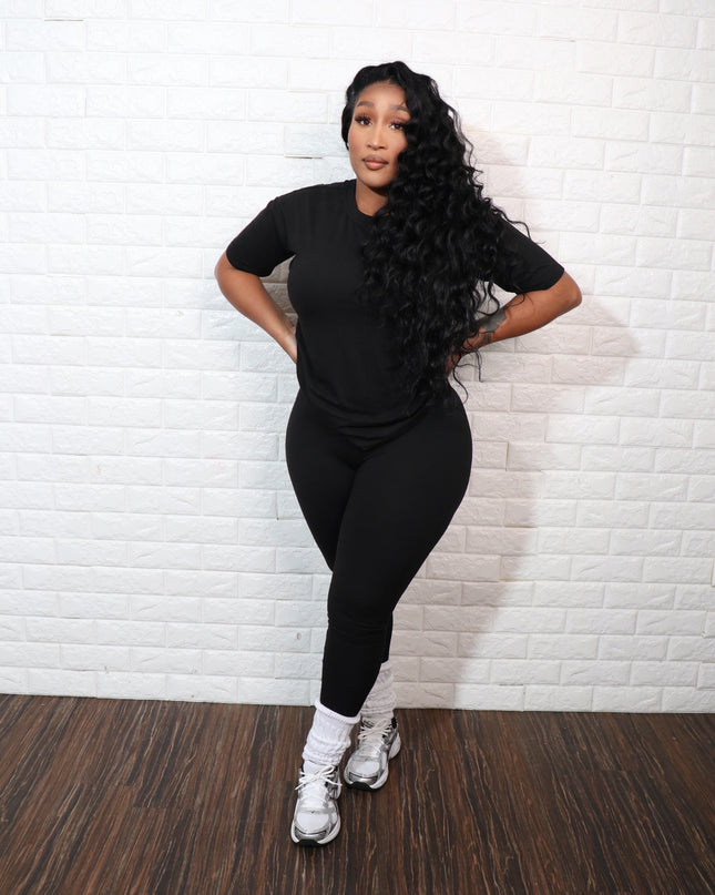 Short sleeve smooth like butter set| black