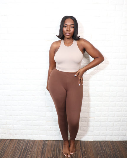 Ribbed seamless high neck crop top