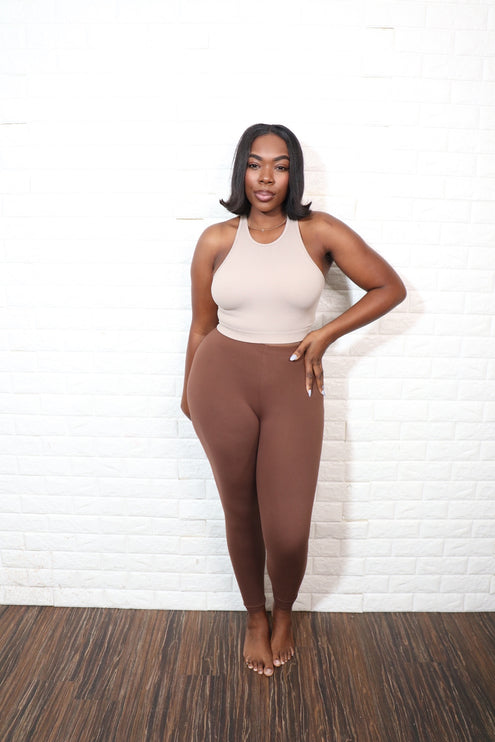 Ribbed seamless high neck crop top