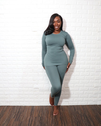 Long sleeve smooth like butter set| Jade
