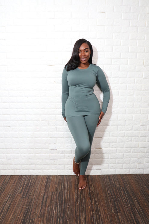 Long sleeve smooth like butter set| Jade