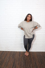 Exposed seam sweater set| Grey