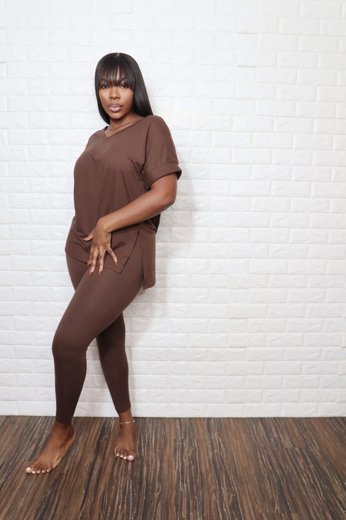 Smooth like butter Legging set| Chocolate